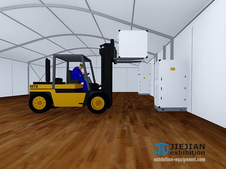 install tent ac unit with forklift (2)